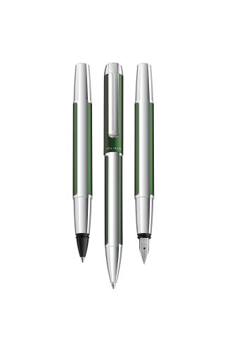 Pelikan Pura K40 Kugelschreiber – Schwarz, Deckel, Aluminium, Grün, nachfüllbar