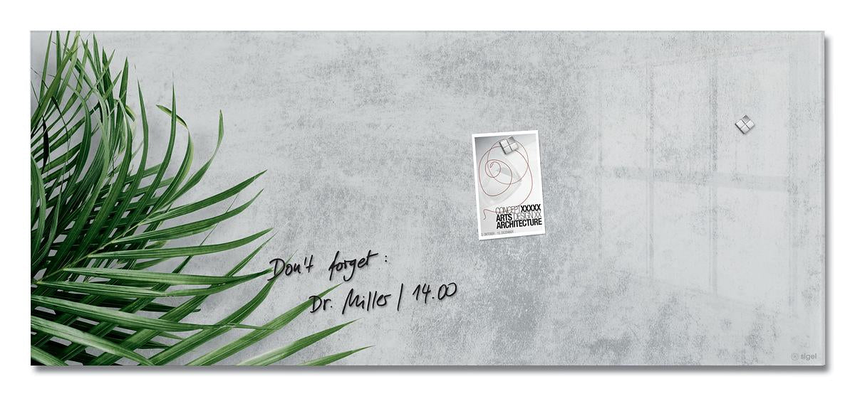 Sigel Whiteboard – 130 × 55 cm, Glas, magnetisch, Wandmontage, inkl. Magnete, Montagesatz