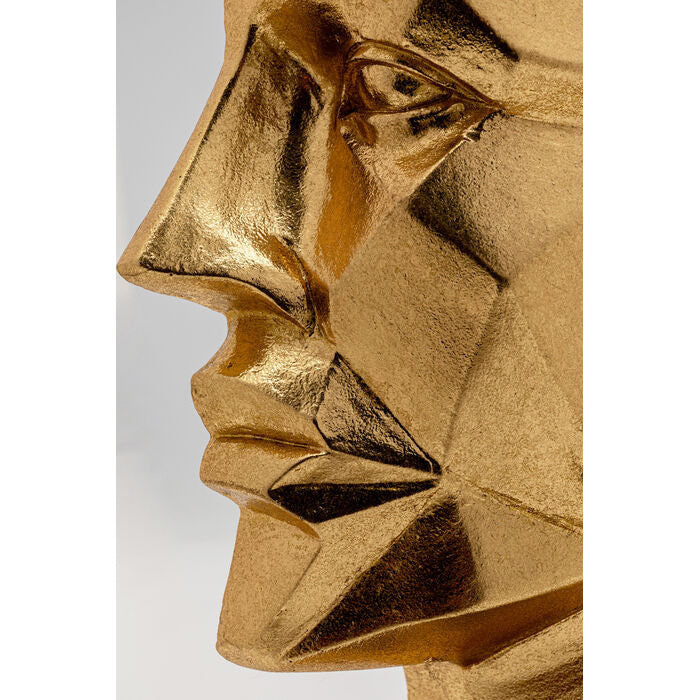 KARE Face Buchstütze – 16 × 24 × 11,5 cm – Polyresin, gold – 2-teilig