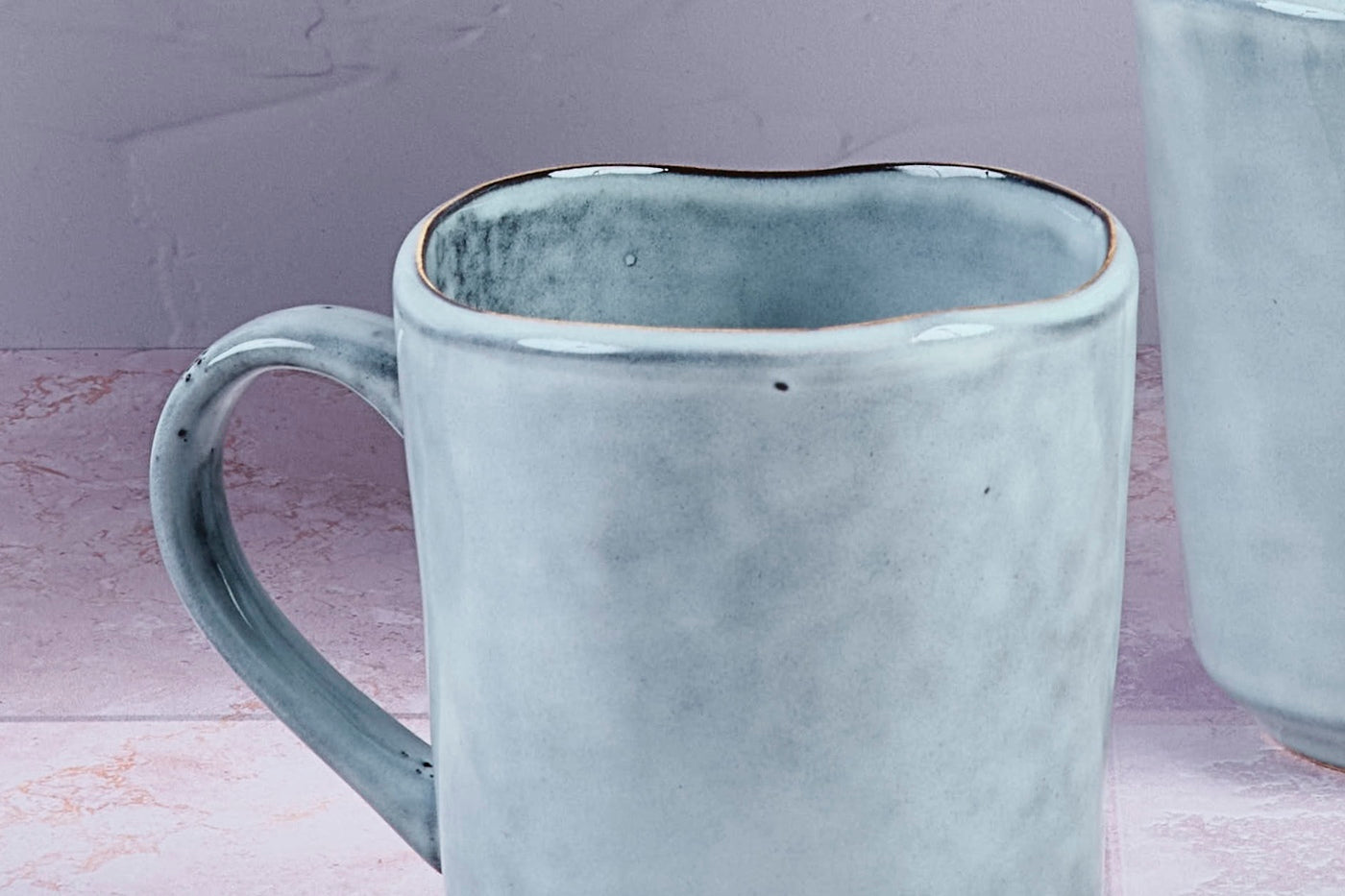 Björn Tasse – 0,40 l, Steinzeug, grau, mit Henkel, 6 Stück