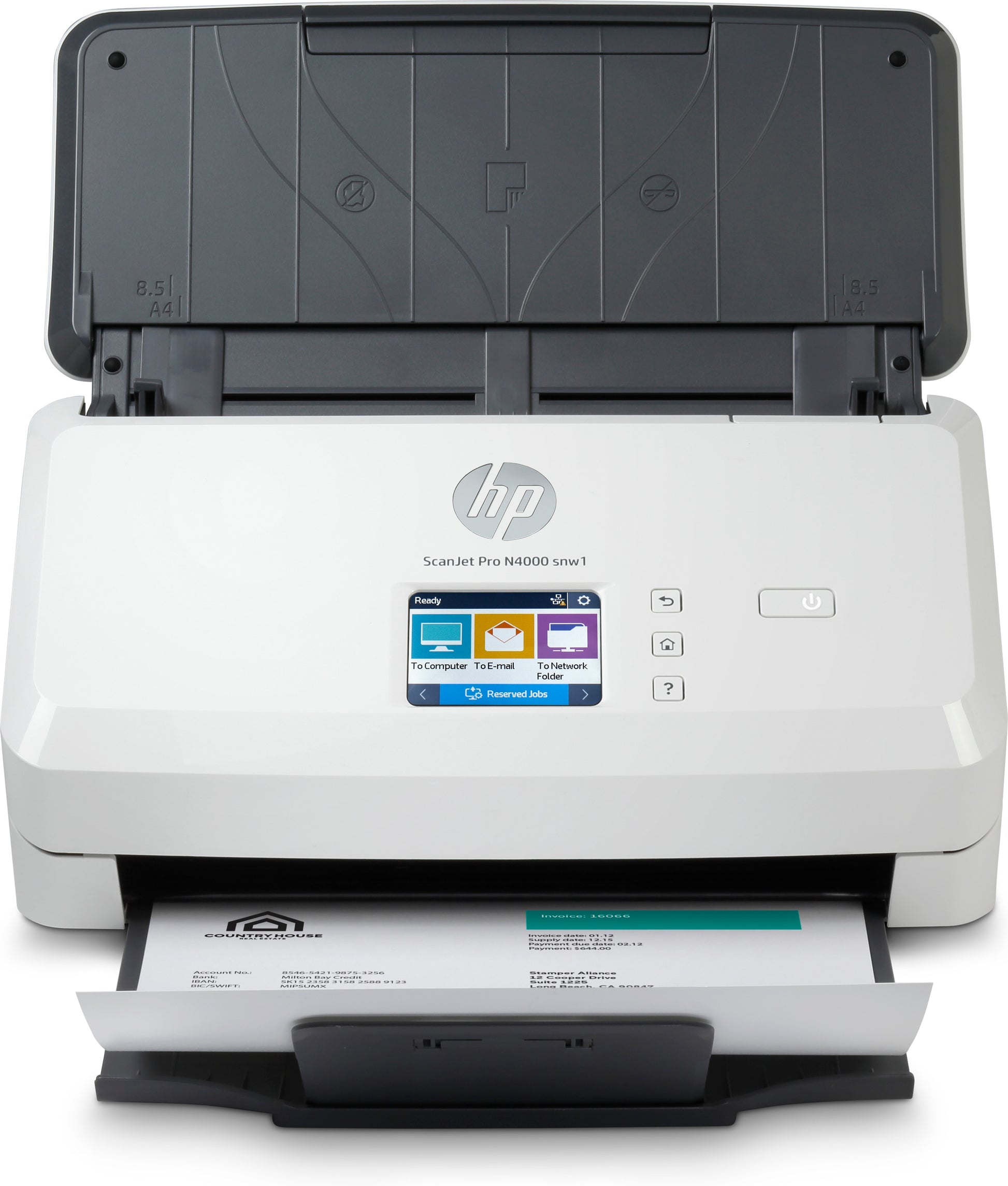 HP Scanjet Pro N4000 Snw1 – Dokumentenscanner, A4, Duplex, 600 dpi, ADF 50 Blatt, WLAN, LAN, USB