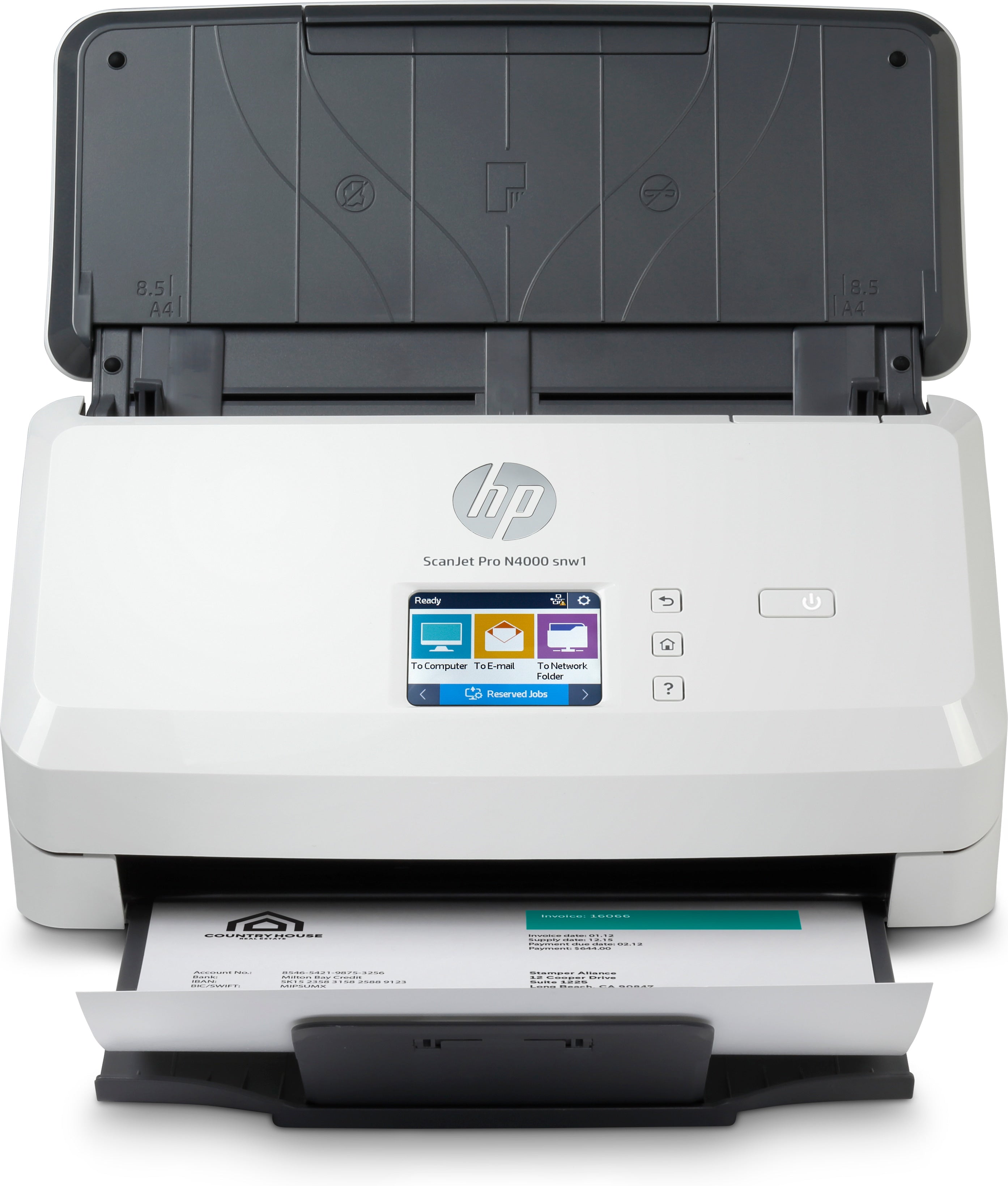 HP Scanjet Pro N4000 Snw1 – Dokumentenscanner, A4, Duplex, 600 dpi, ADF 50 Blatt, WLAN, LAN, USB