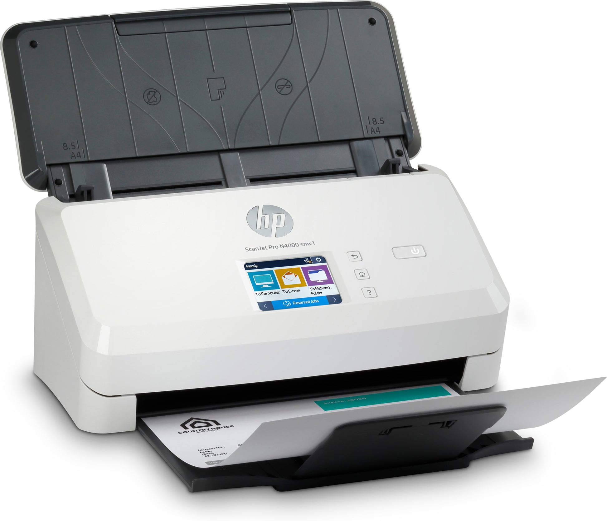 HP Scanjet Pro N4000 Snw1 – Dokumentenscanner, A4, Duplex, 600 dpi, ADF 50 Blatt, WLAN, LAN, USB