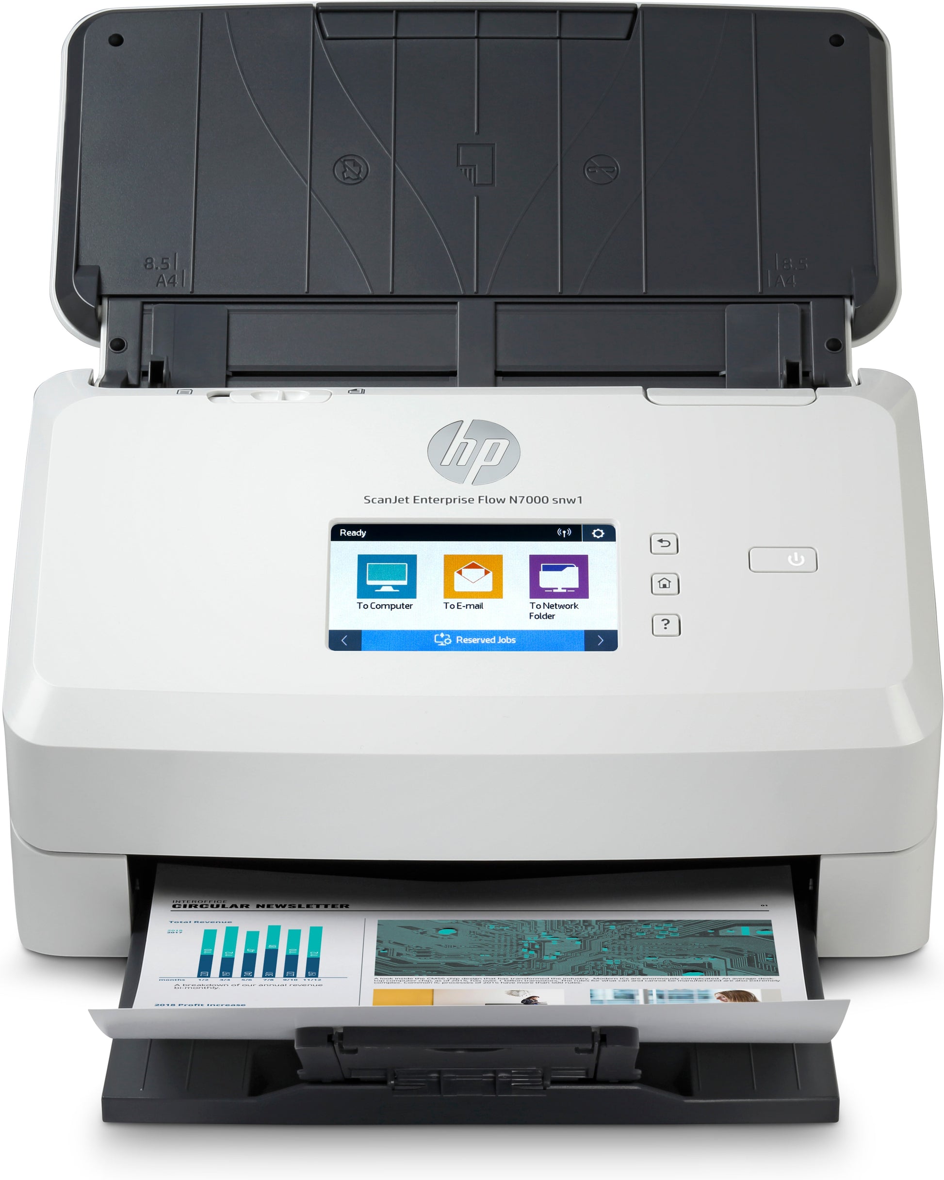 HP Scanjet Enterprise Flow N7000 – Dokumentenscanner, A4, Duplex, 600 dpi, ADF 80 Blatt, WLAN, LAN, USB