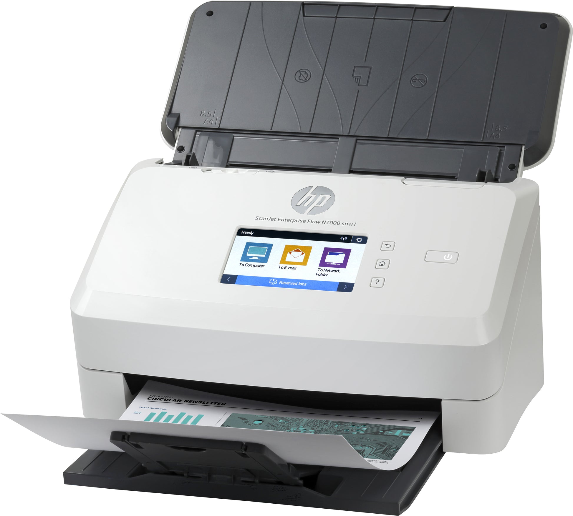 HP Scanjet Enterprise Flow N7000 – Dokumentenscanner, A4, Duplex, 600 dpi, ADF 80 Blatt, WLAN, LAN, USB