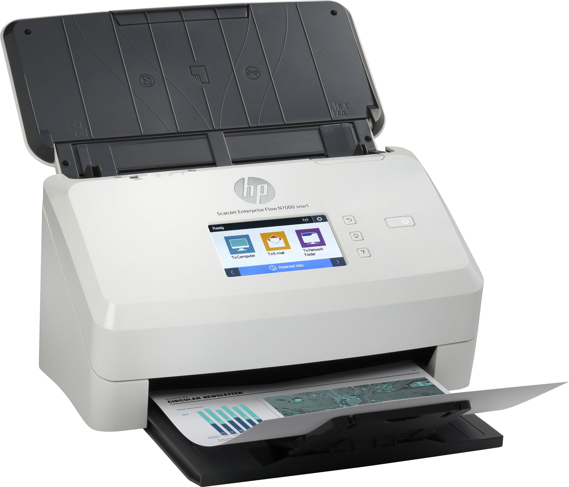 HP Scanjet Enterprise Flow N7000 – Dokumentenscanner, A4, Duplex, 600 dpi, ADF 80 Blatt, WLAN, LAN, USB