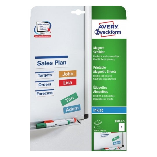 Avery Selbstklebende Etiketten, weiss, 5 Stück