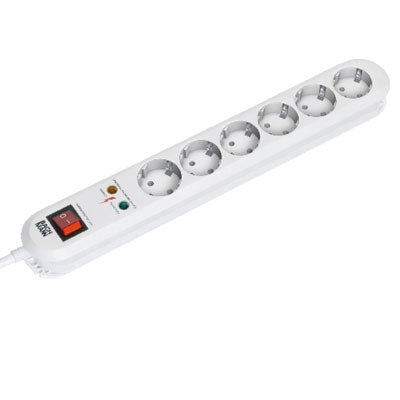 Bachmann SMART Steckdosenleiste – 6× T13, 1,5 m, mit Schalter, mit Überspannungsschutz, weiss