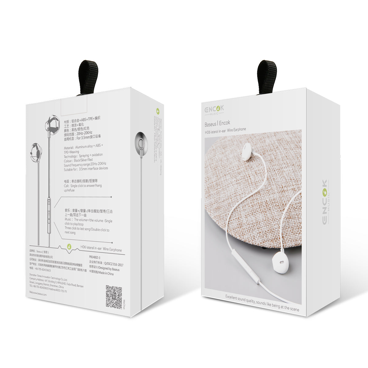 Baseus Encok H06 – In-Ear Headset – 3,5 mm Klinke, mit Mikrofon – Silber
