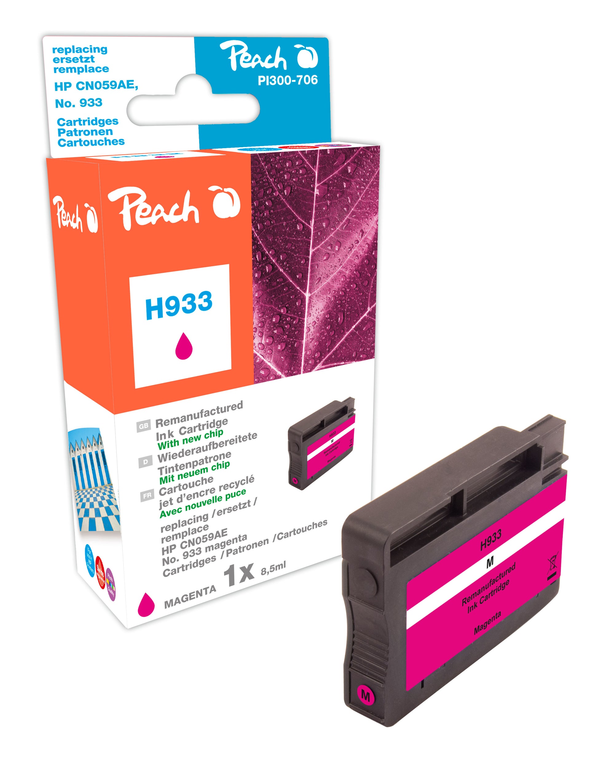 Peach CN059AE Magenta Tintenpatrone (Kompatibel) – 435 Seiten – für HP OfficeJet 6100/6600/6700 … – H933