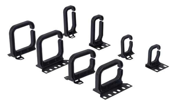 Conteg VO-P2-40/50 – Kabelöse – 19" Rack, 1U, 40×50 mm, Schwarz