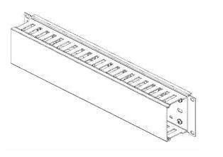 Conteg 19"-Kabelführung – 2U, 80×60 mm, schwarz