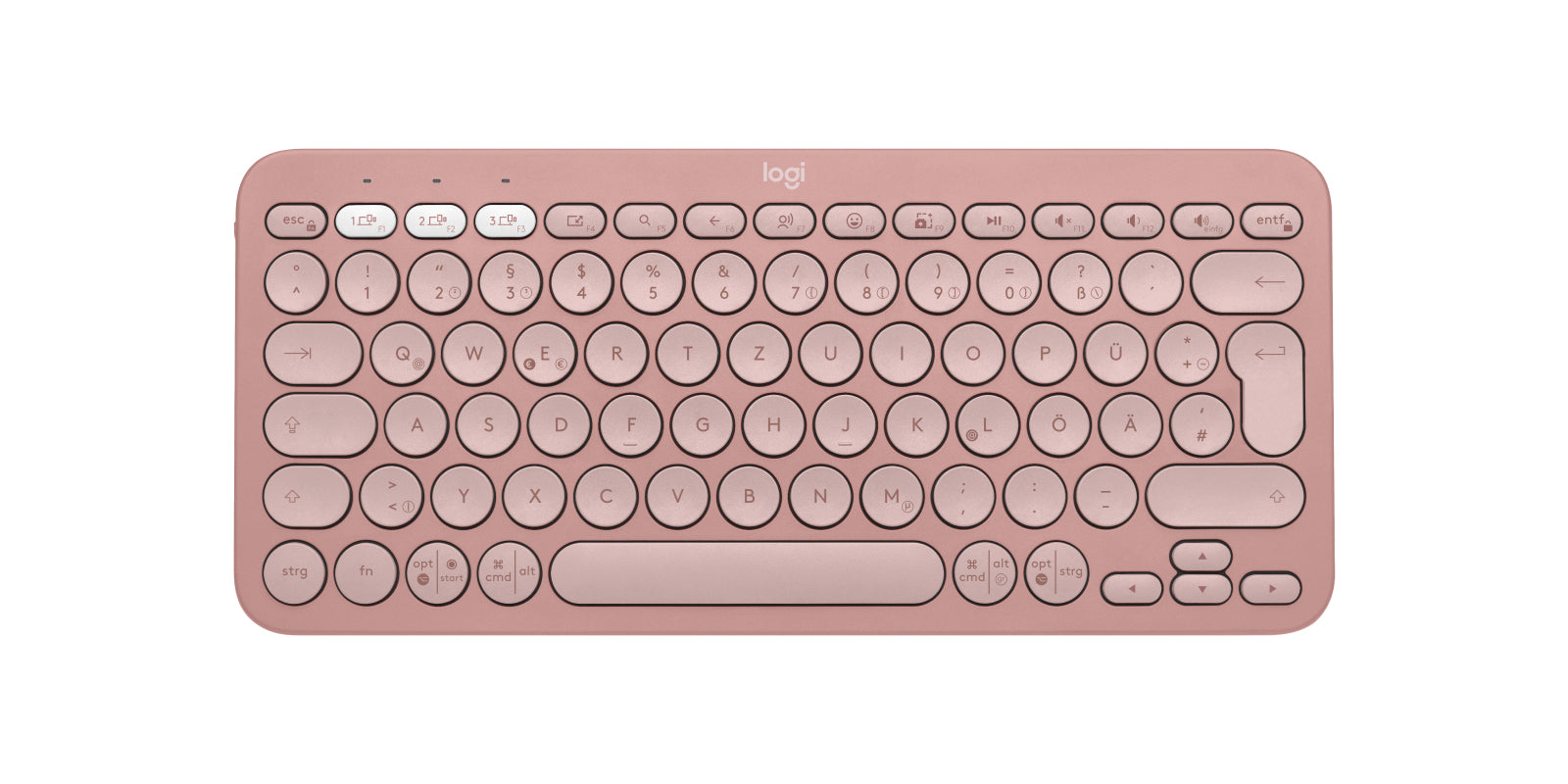 Logitech Pebble Keys 2 K380s – Mini Tastatur – Schere – Bluetooth & 2,4 GHz (Logi Bolt) – QWERTZ (DE)