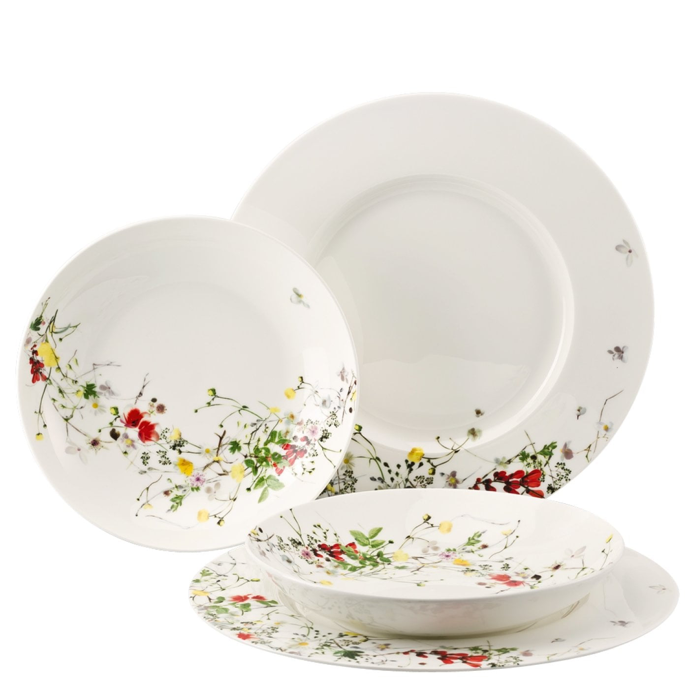 Rosenthal Speiseteller Brillance – 4er Set, Oval, Porzellan (New Bone China), Mehrfarbig