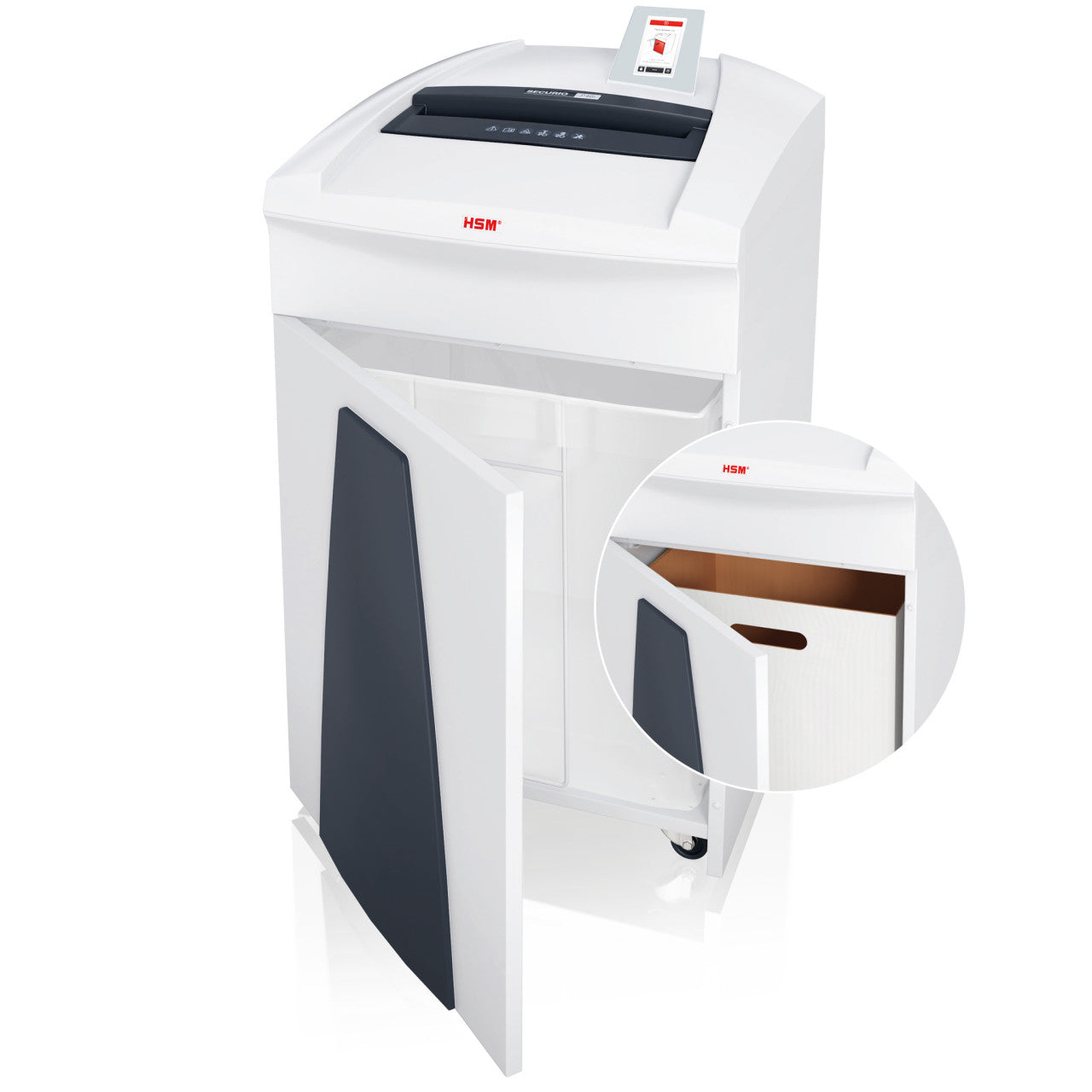 HSM Securio P40i – Aktenvernichter, DIN P-7, Partikelschnitt 1 × 5 mm, 9 Blatt, 145 l
