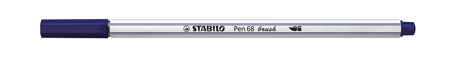 STABILO Pen 68 Brush Filzstift – Pinselspitze, wasserbasiert, Preussischblau