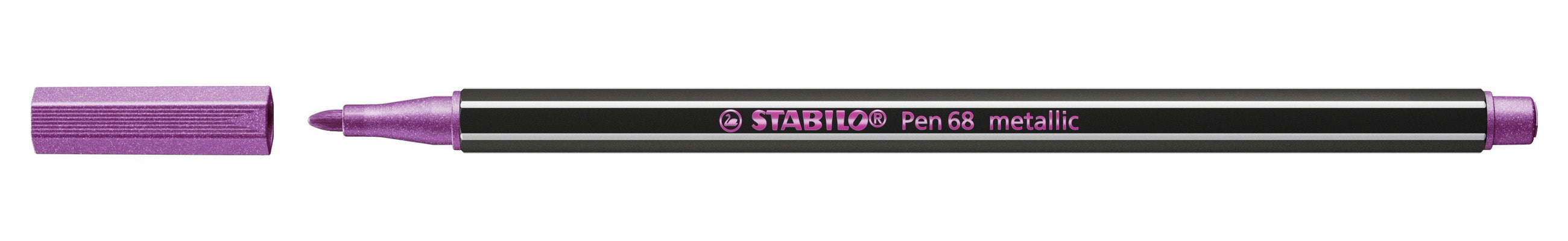 STABILO Pen 68 Filzstift Metallic – Rundspitze, 1,4 mm, wasservermalbar, Pink