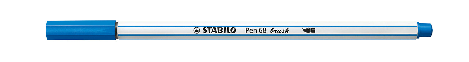 STABILO Pen 68 Brush Filzstift – Pinselspitze, wasserbasiert, Blau