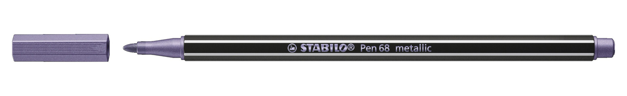 STABILO Pen 68 Filzstift Metallic – Rundspitze, 1,4 mm, wasservermalbar, lila