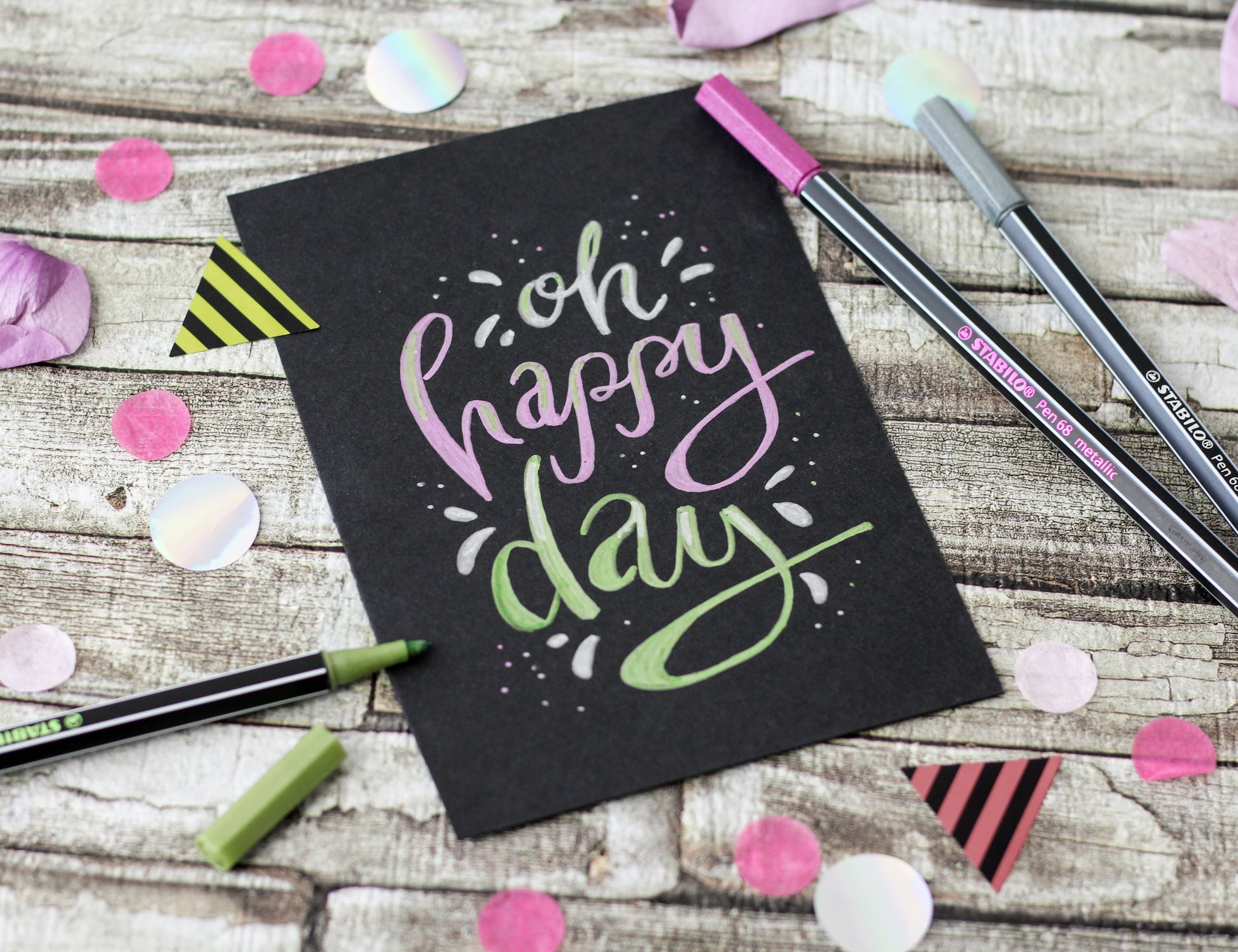 STABILO Pen 68 Filzstift Metallic – Rundspitze, 1,4 mm, wasservermalbar, hellgrün