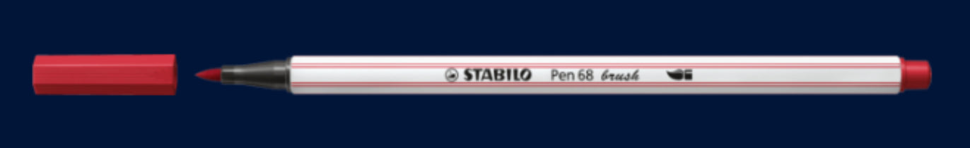 STABILO Pen 68 Pinselstift – Pinselspitze, wasserbasiert, Violett