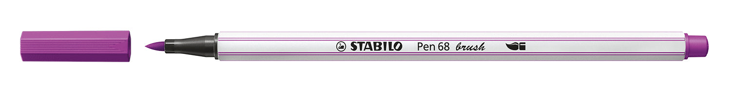 STABILO Pen 68 Brush Filzstift – Pinselspitze, Lila