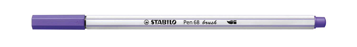 STABILO Pen 68 Brush Filzstift – Pinselspitze, 1 mm, wasservermalbar, Violett