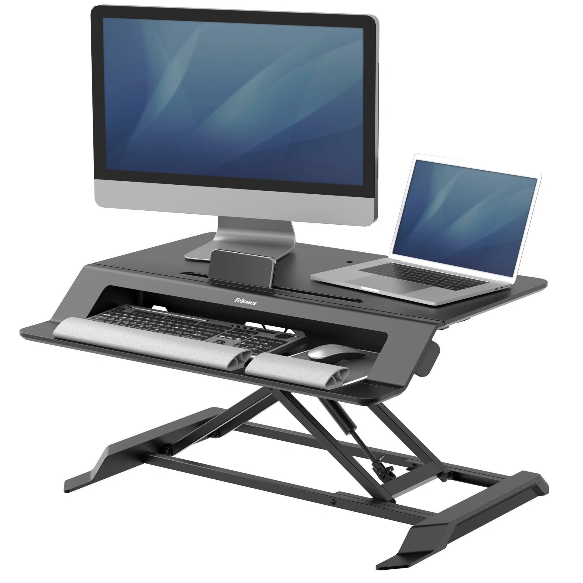Fellowes Stehtisch – Schwarz – für Lotus Monitorarm, Lotus Doppel-Monitorarm – höhenverstellbar