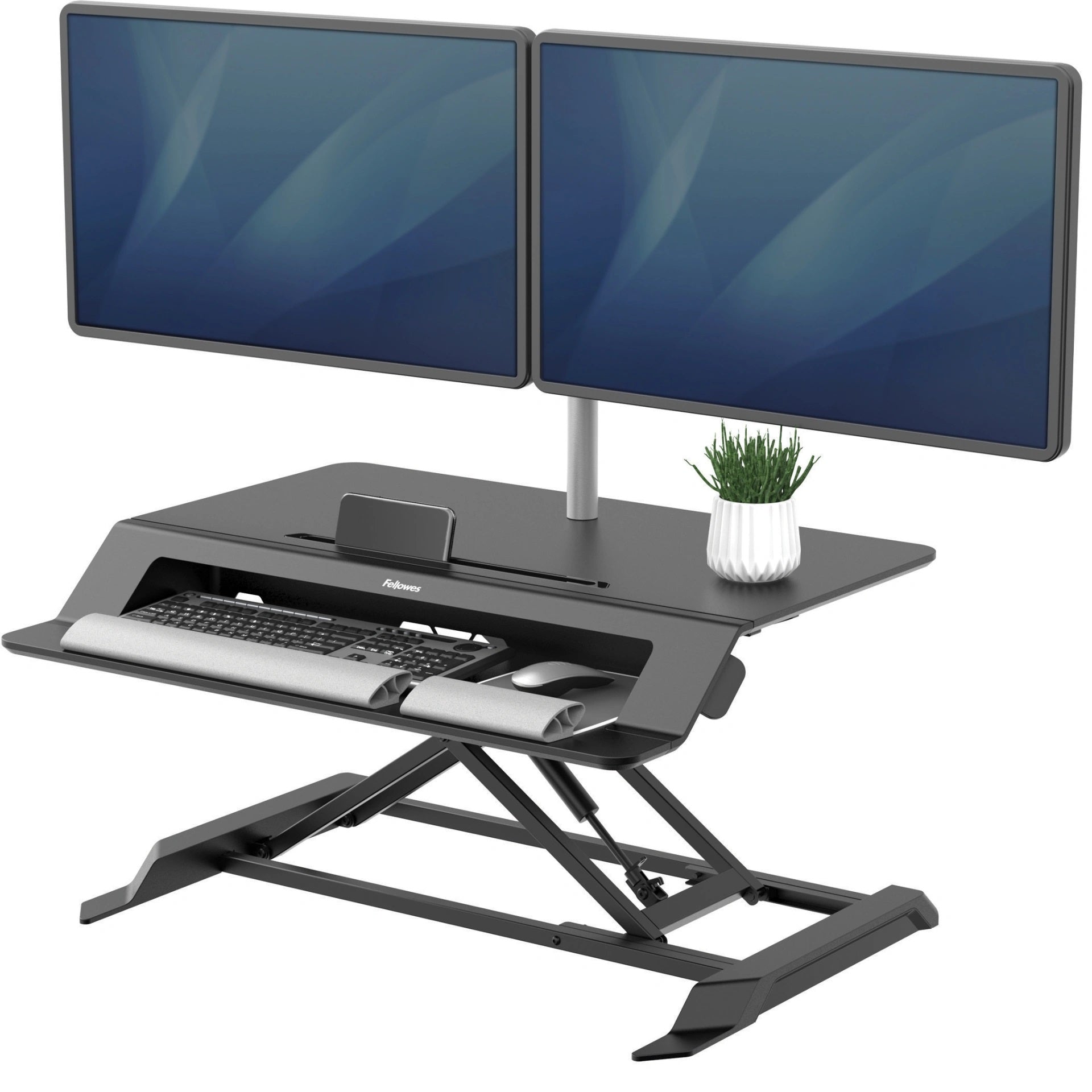 Fellowes Stehtisch – Schwarz – für Lotus Monitorarm, Lotus Doppel-Monitorarm – höhenverstellbar