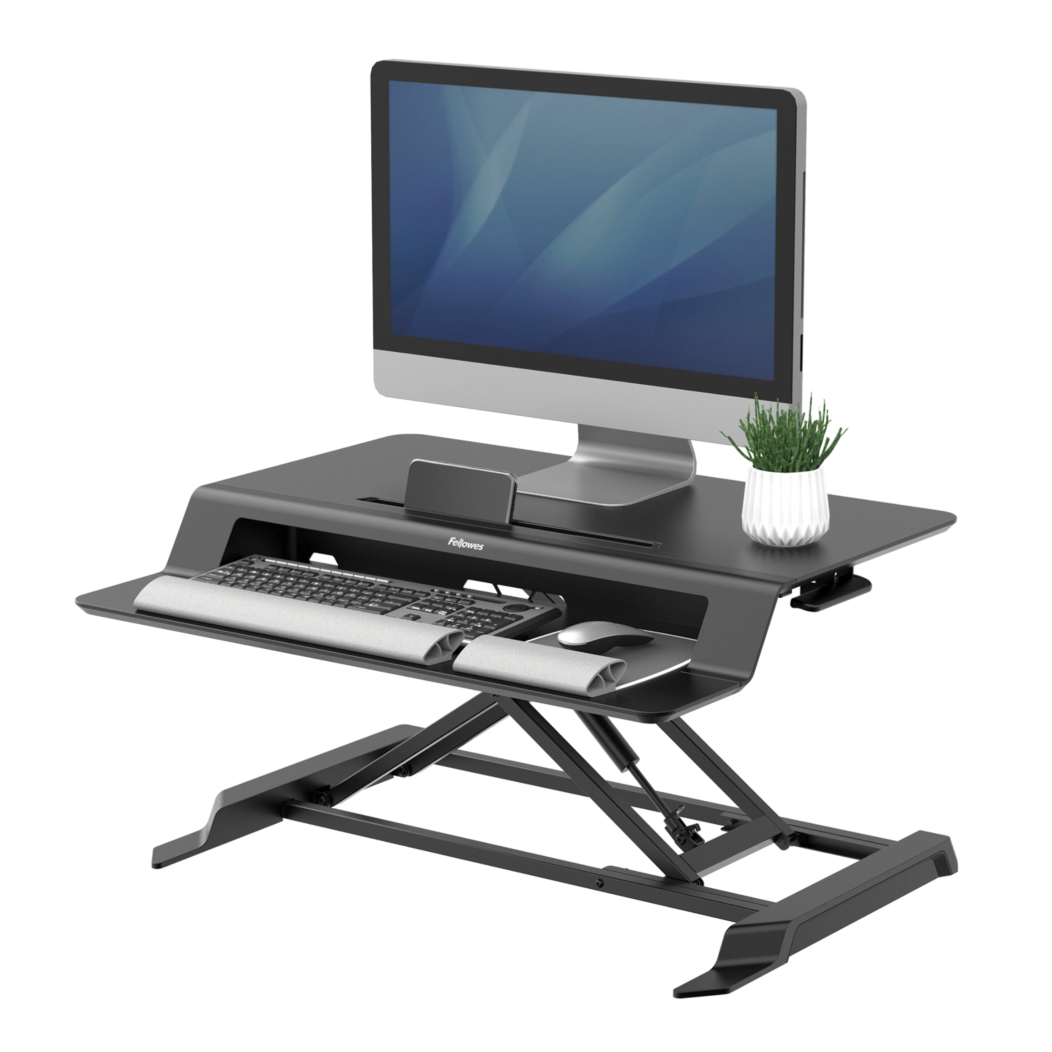 Fellowes Stehtisch – Schwarz – für Lotus Monitorarm, Lotus Doppel-Monitorarm – höhenverstellbar