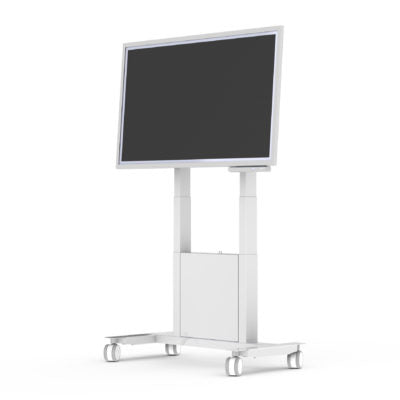 SMS Smart Media Solutions Smart Media Solutions AB TV-Wagen – 55–65" – VESA 300×400–400×400 – bis 50 kg, Motorisiert, mit Rollen, Weiss