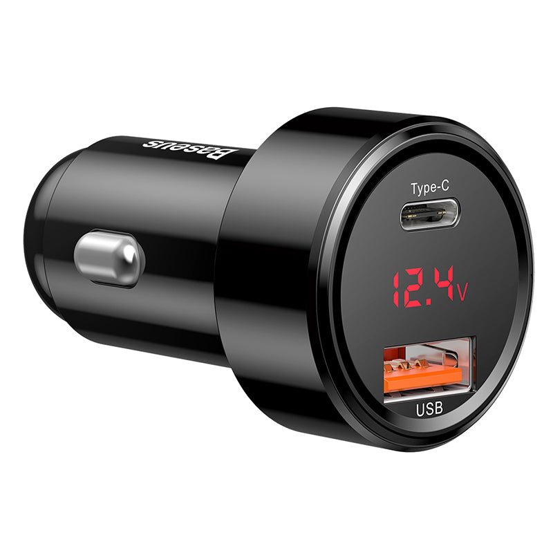 Baseus KFZ-Ladegerät – 45 W, 1× USB-C + 1× USB-A – für Fahrzeuge mit 12–24 V Zigarettenanzünder