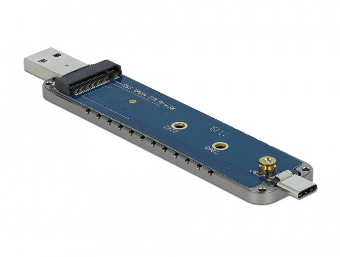 DeLOCK 42616 – 1-Schacht SSD-Gehäuse – USB 3.2 Gen2 (10 Gbit/s), Typ-C/Typ-A, für M.2 NVMe