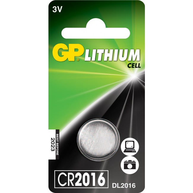 GP Batteries Knopfzelle CR2016, Lithium, 3 V – 1 Stk.