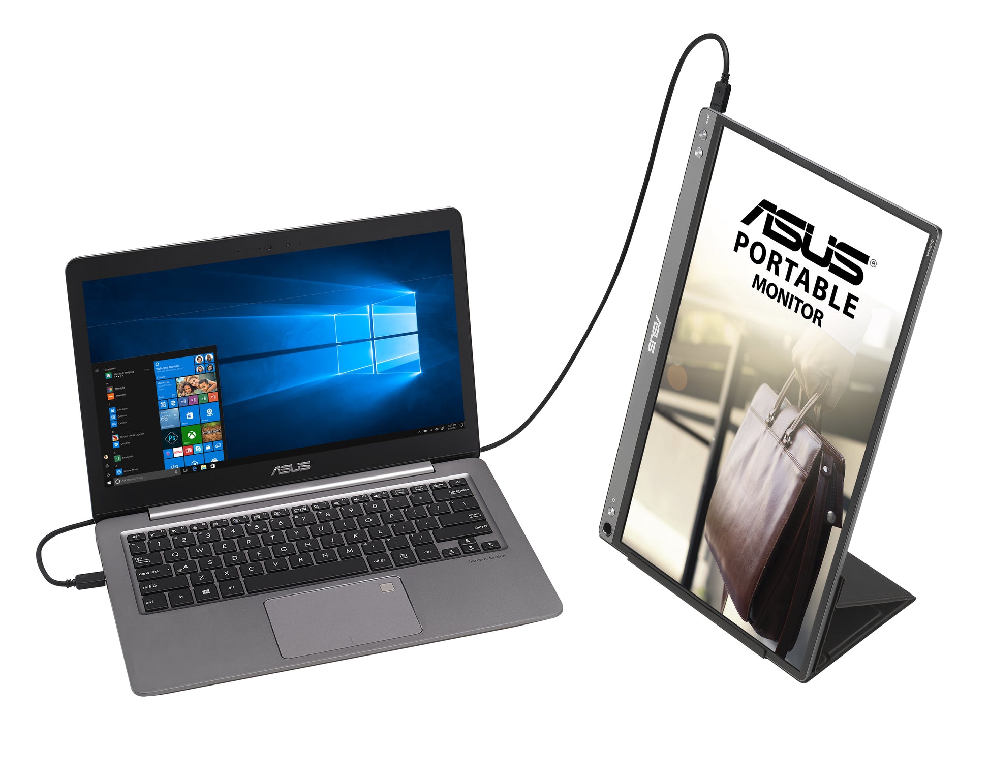 ASUS ZenScreen MB16ACE – Portabler Monitor, 15,6", 1920 × 1080 (Full HD), LED, USB-C, Grau