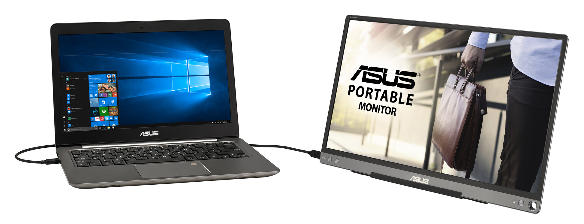 ASUS ZenScreen MB16ACE – Portabler Monitor, 15,6", 1920 × 1080 (Full HD), LED, USB-C, Grau