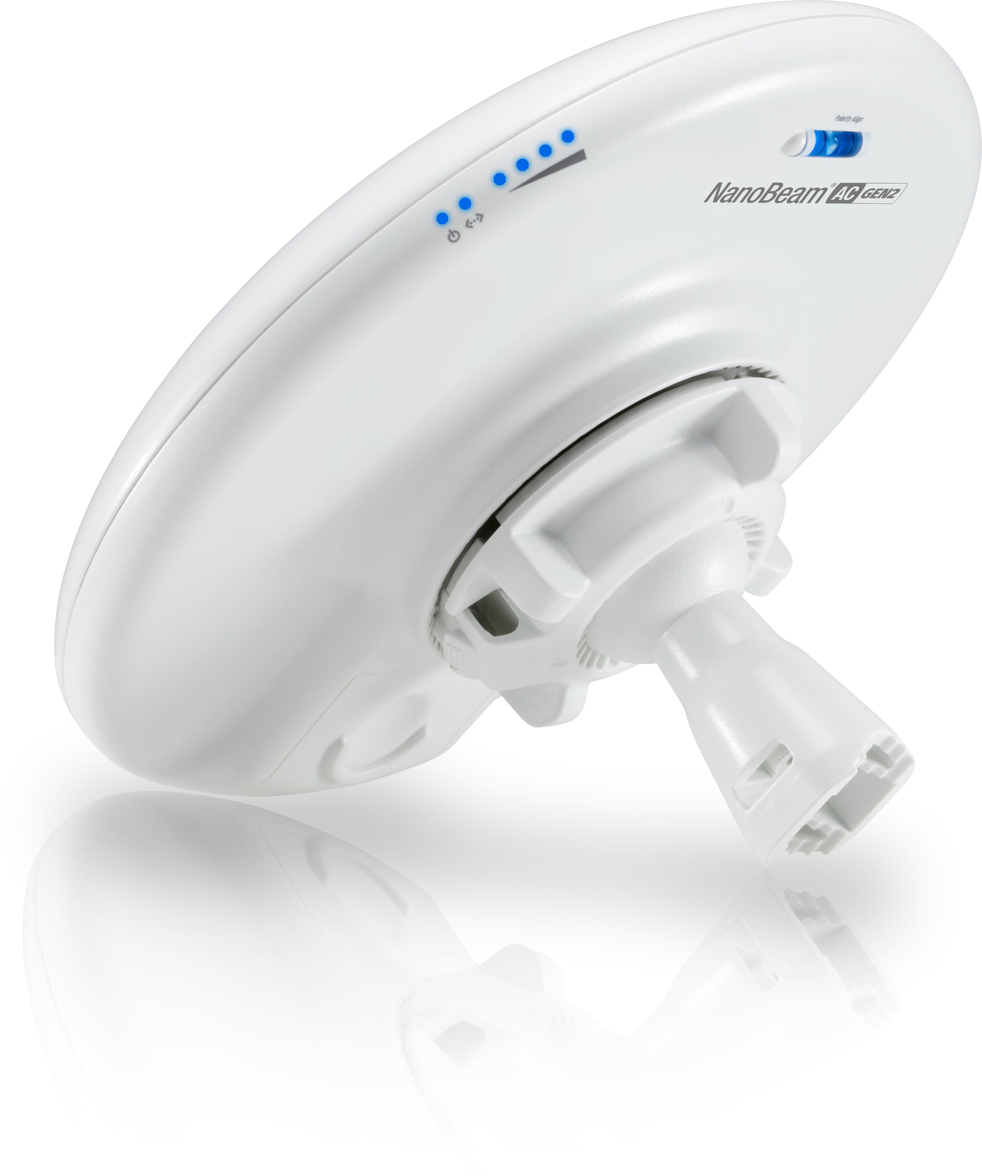 Ubiquiti NanoBeam 5AC Gen2 NBE-5AC-GEN2 – 5 GHz Funkbrücke, 2× GbE, PoE, bis 15,0 km, 450 Mbit/s, Weiss