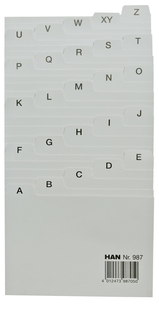 HAN Karteikarten – A7 quer, A–Z-Register, weiss – 25 Stk