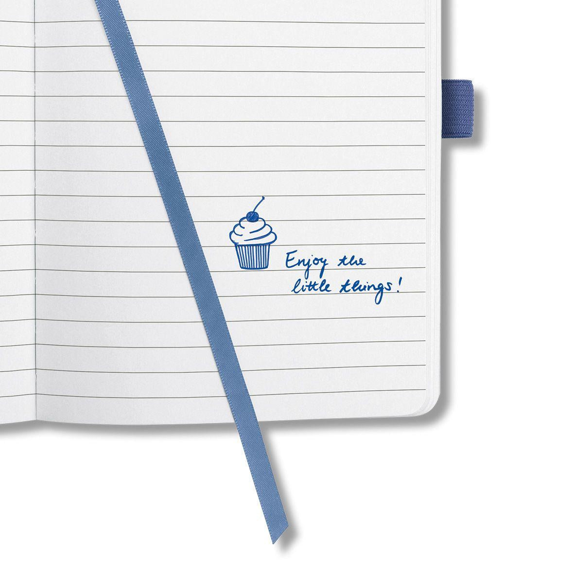 Sigel Notizbuch JOLIE Flair, A5, liniert, Fadenheftung, 174 Seiten, perforiert, 80 g/m² – indigoblau