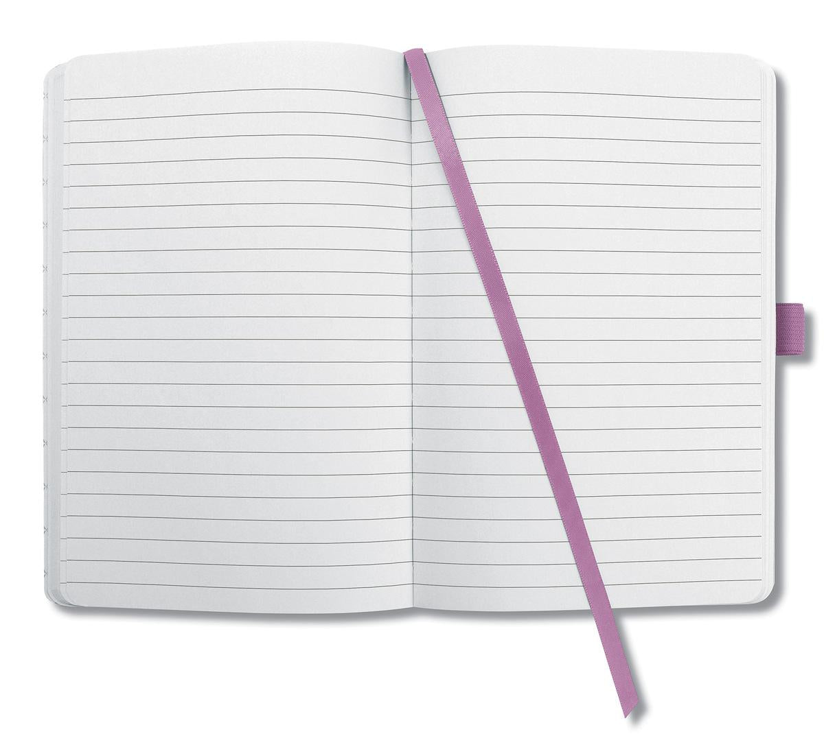 Sigel Notizbuch, A6, liniert, Fadenheftung, Hardcover, 174 Seiten, perforiert, 80 g/m² – pink/violett