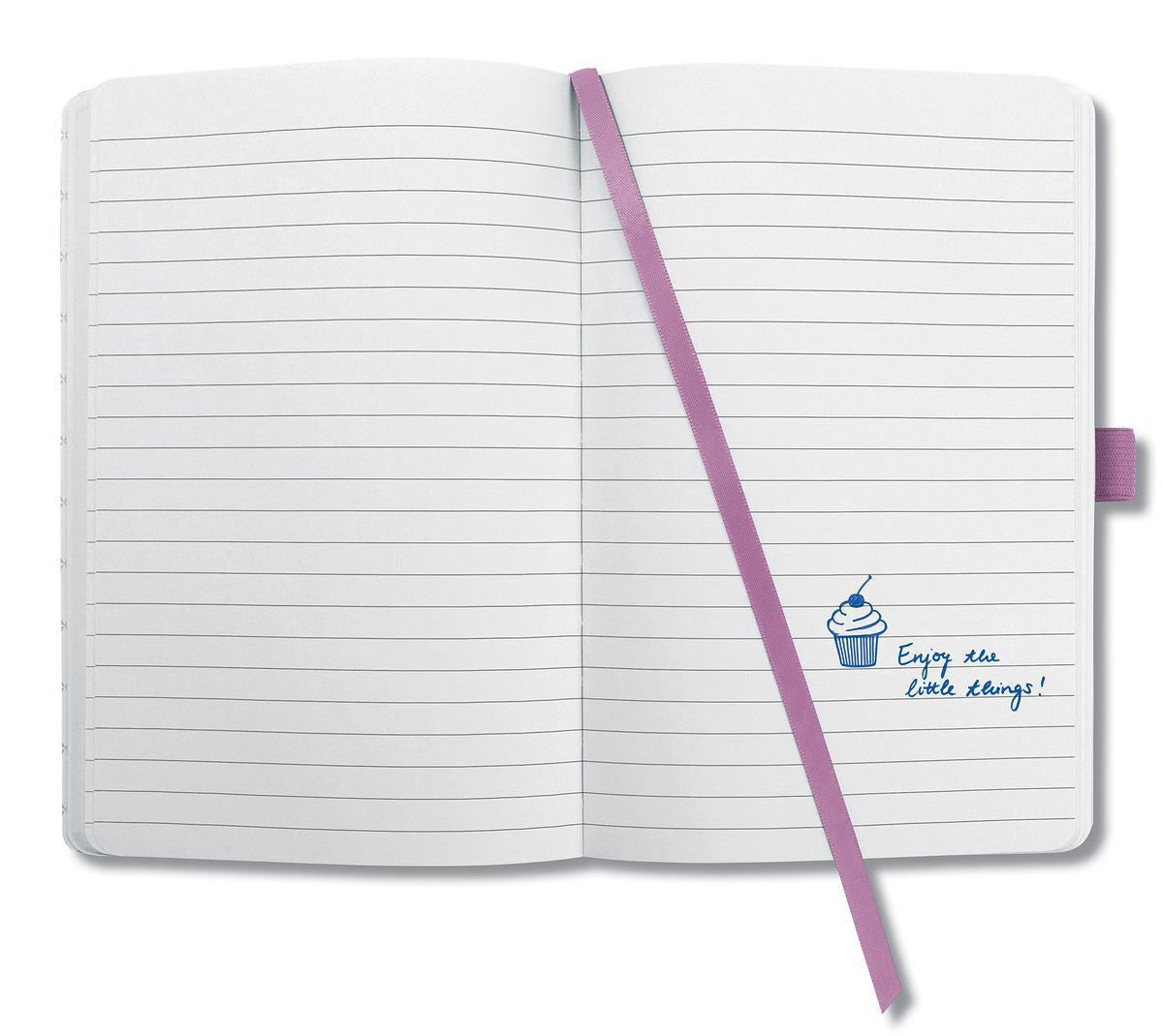 Sigel Notizbuch, A6, liniert, Fadenheftung, Hardcover, 174 Seiten, perforiert, 80 g/m² – pink/violett