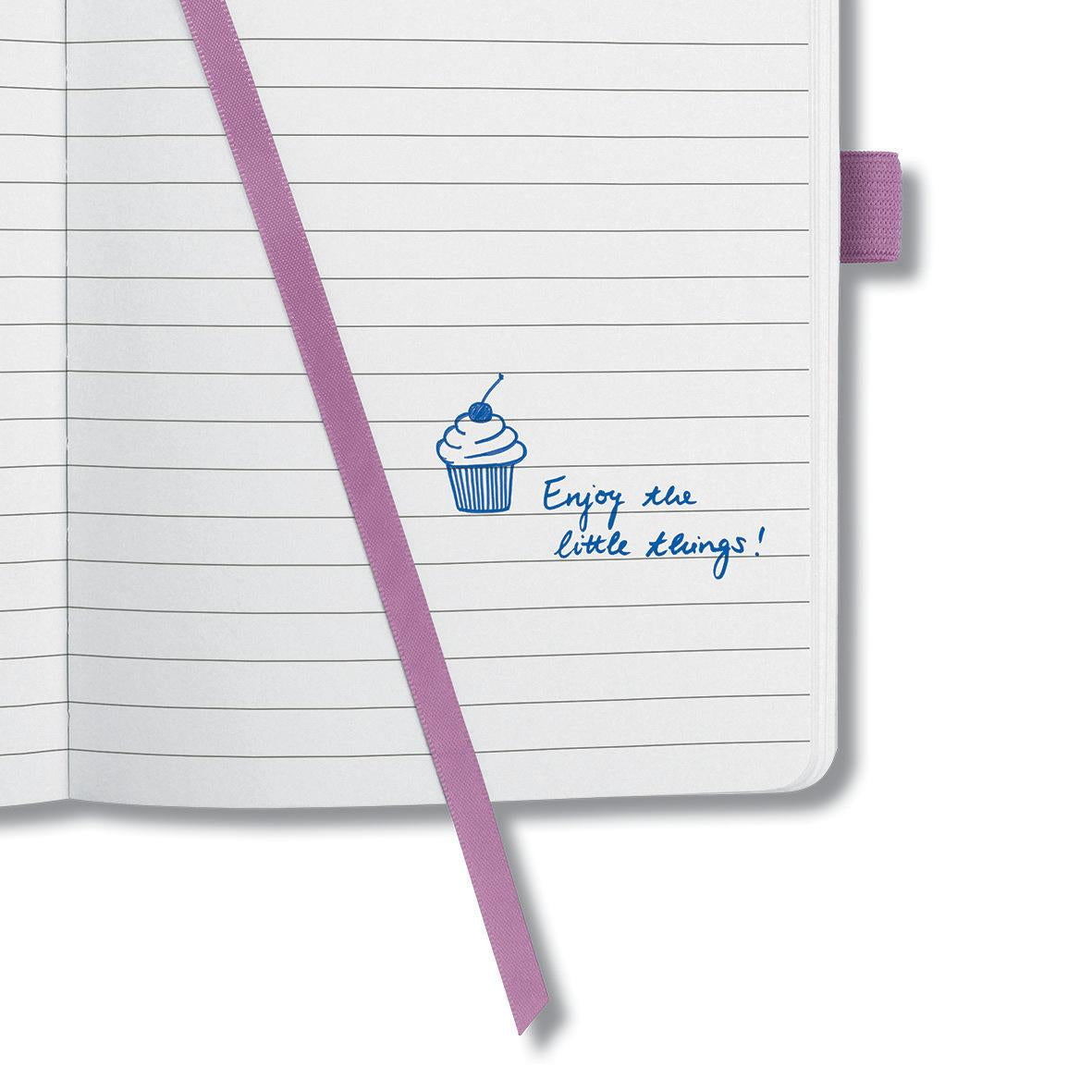 Sigel Notizbuch, A6, liniert, Fadenheftung, Hardcover, 174 Seiten, perforiert, 80 g/m² – pink/violett