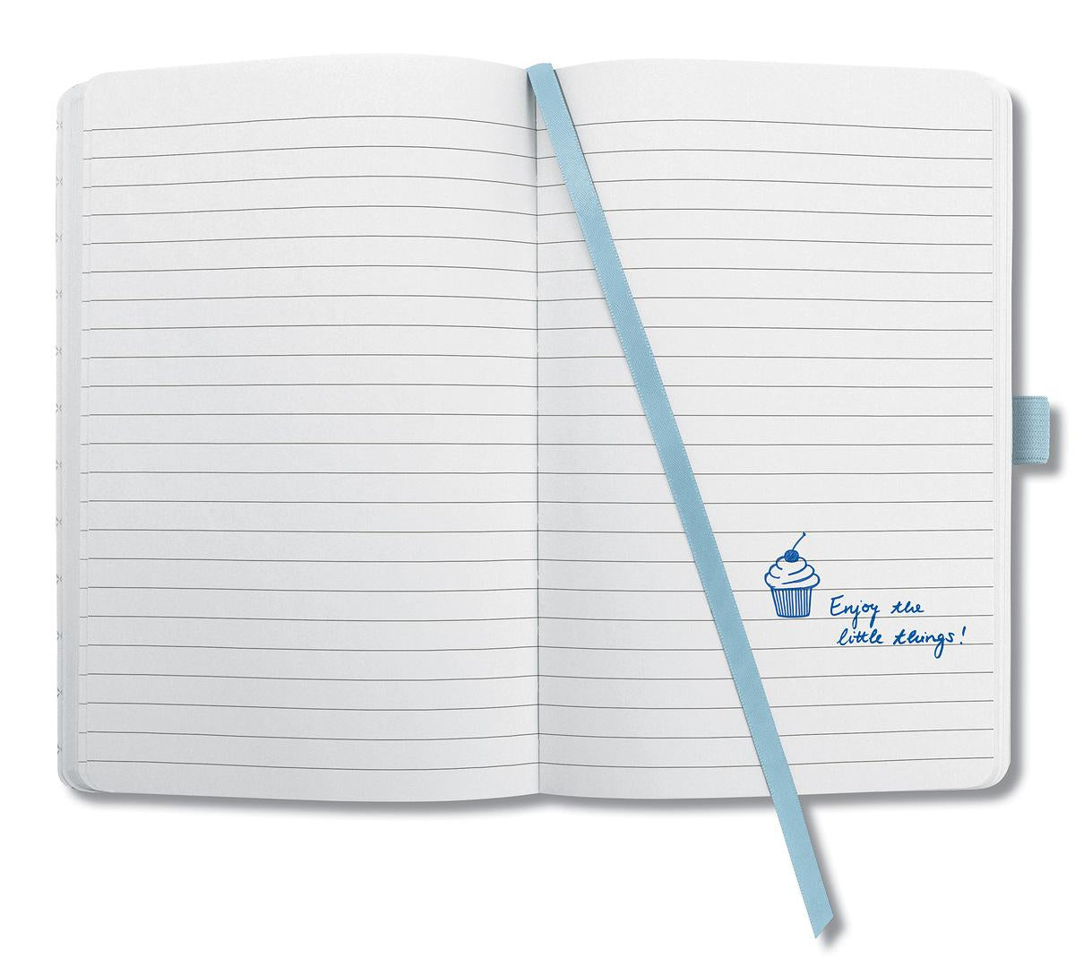 Sigel Notizbuch, A6, liniert, Fadenheftung, 174 Seiten, perforiert, 80 g/m² – blau