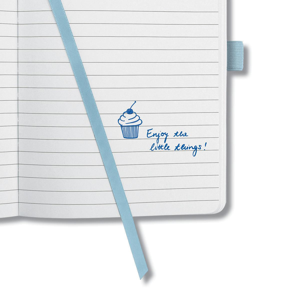Sigel Notizbuch JOLIE Flair, A5, liniert, Fadenheftung, 174 Seiten, perforiert, 80 g/m² – hellblau