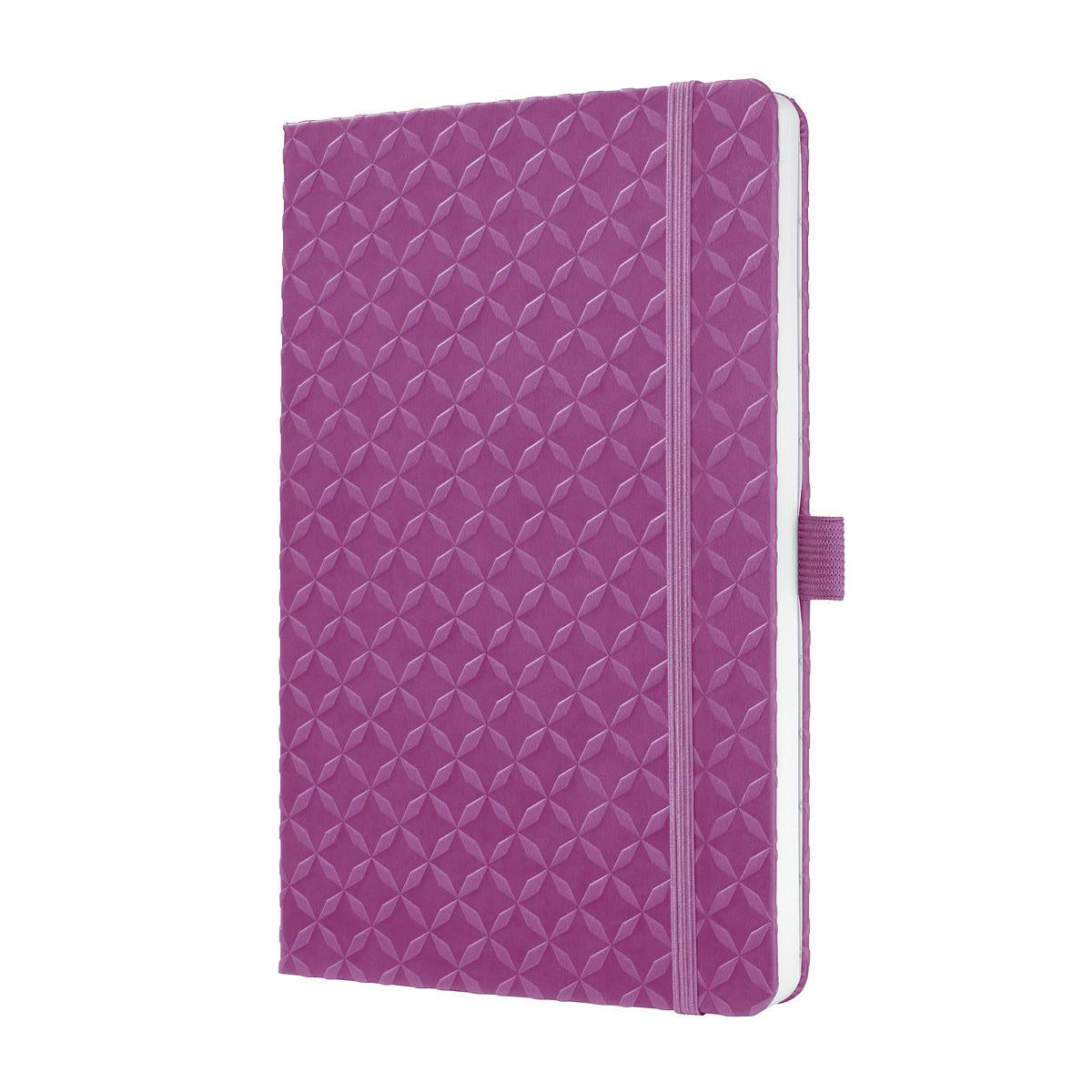 Sigel Notizbuch, A5, liniert, Fadenheftung, 174 Seiten, perforiert, 80 g/m² – pink/violett
