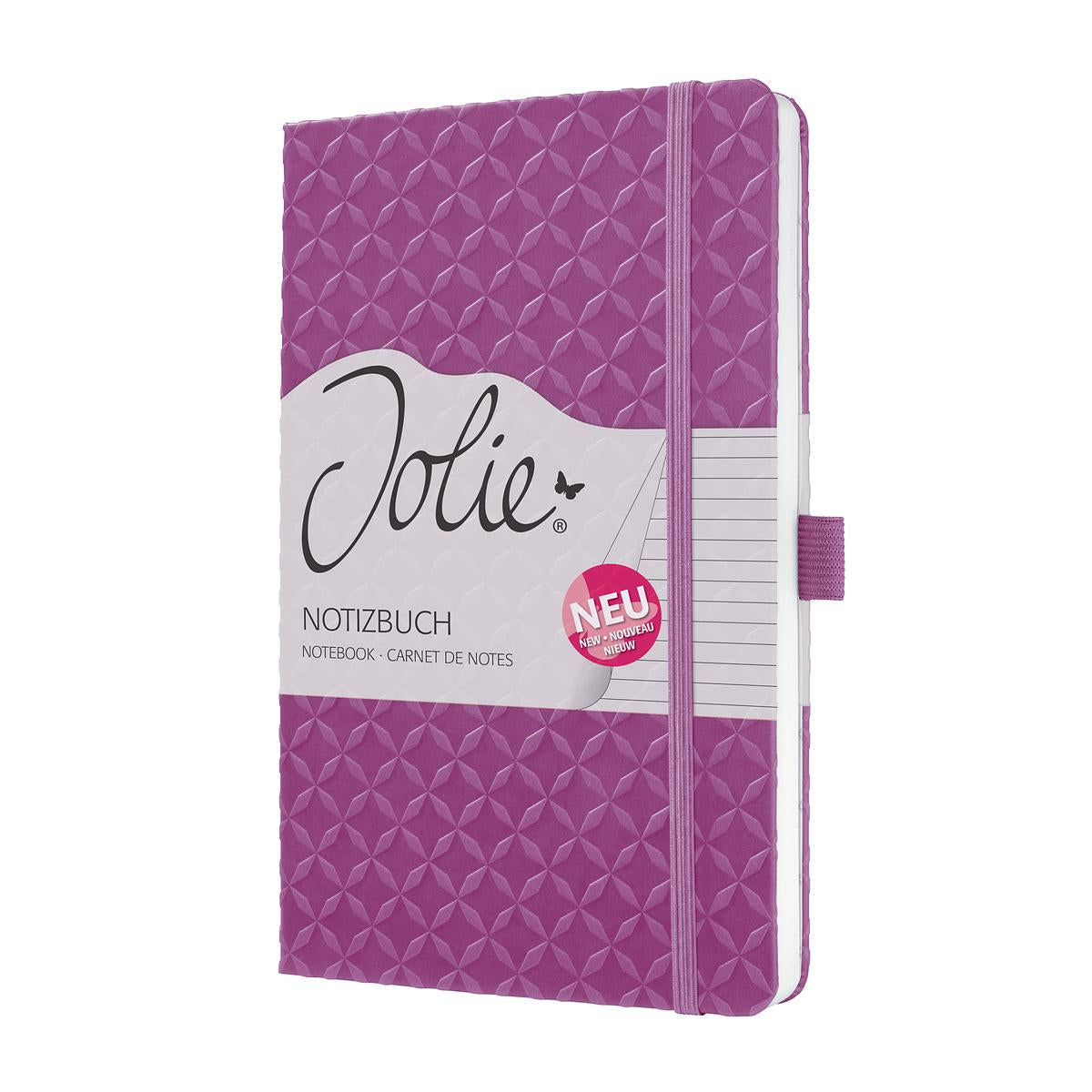 Sigel Notizbuch, A5, liniert, Fadenheftung, 174 Seiten, perforiert, 80 g/m² – pink/violett