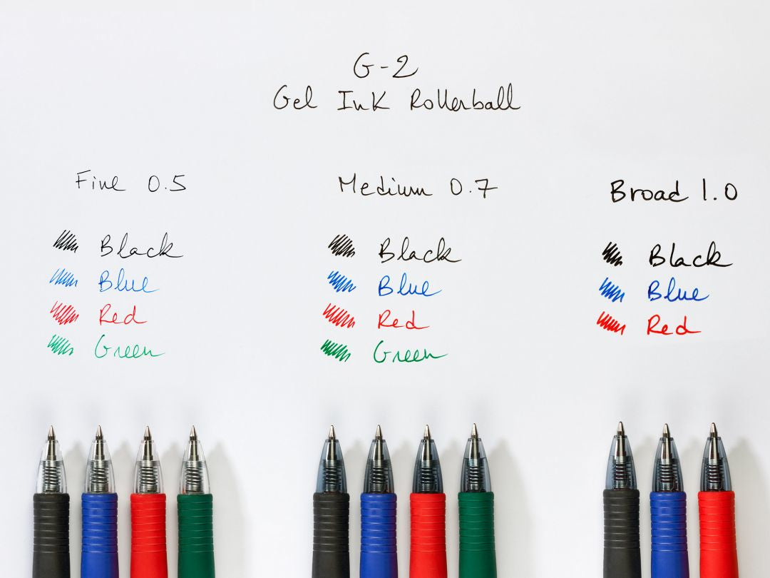 Pilot G-2 Gelschreiber, Druckmechanik – Schwarz, Spitze 0,7 mm, schnelltrocknend, nachfüllbar