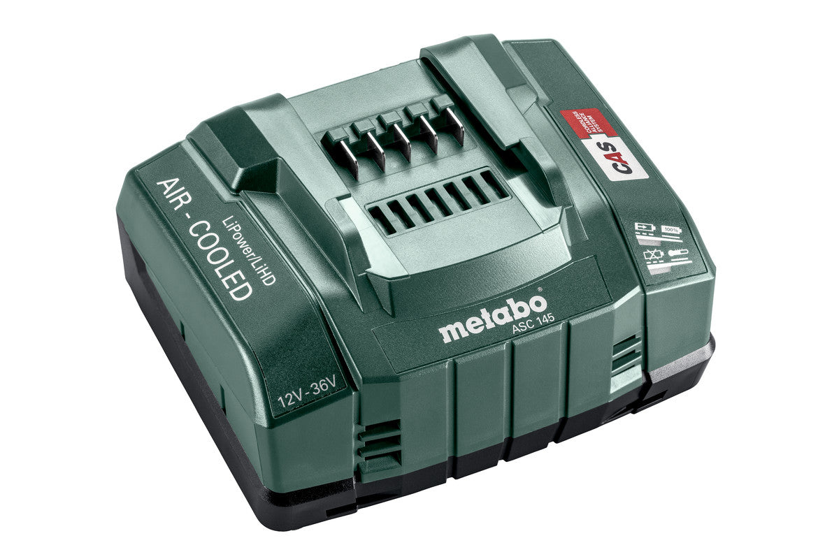 Metabo ASC 145 Ladegerät 12 V – für CAS-Akkus (Li-Ion) – Grau