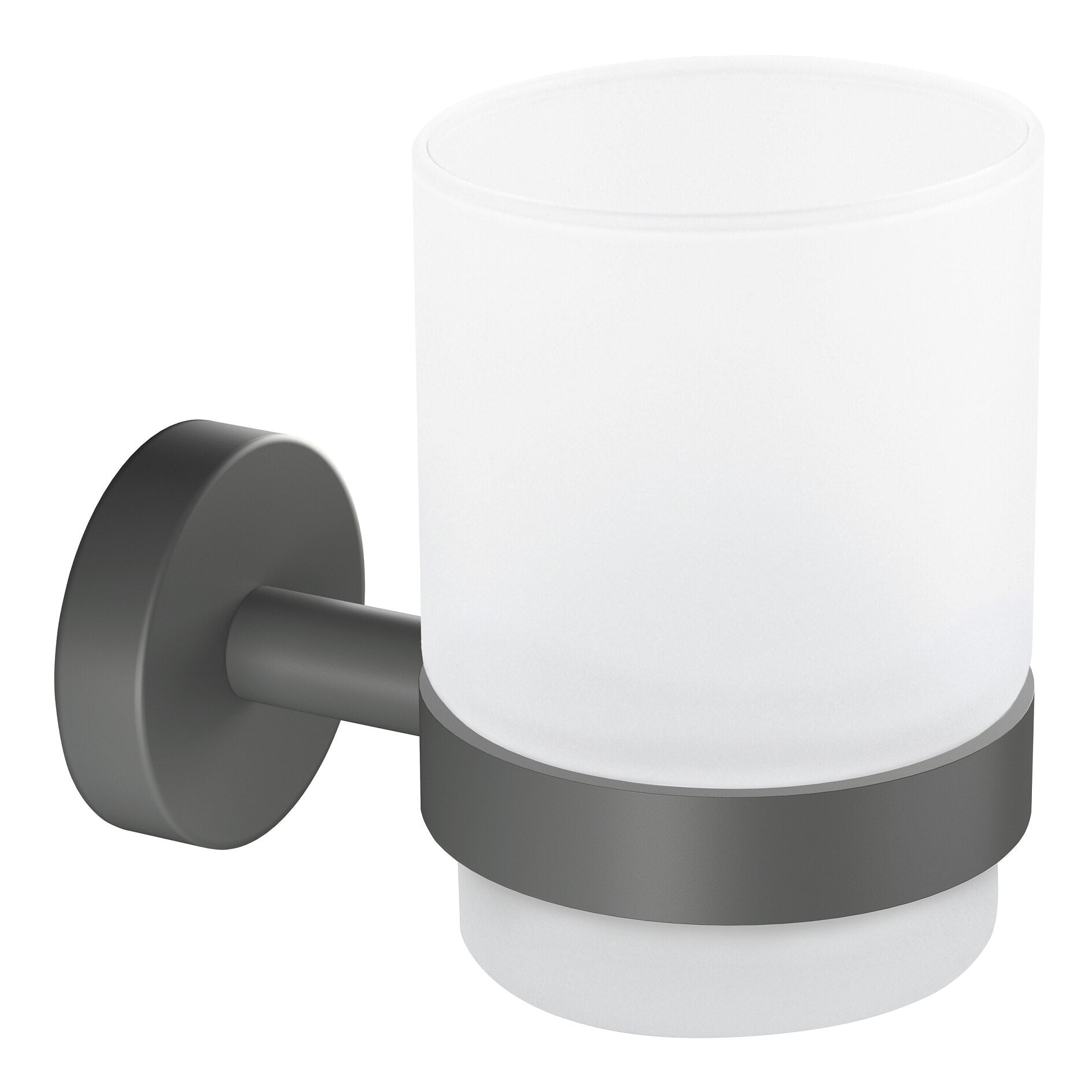 TESA Zahnbürstenhalter – 7×9,6×10,9 cm, Glas/Metall, Wandmontiert, zum Kleben