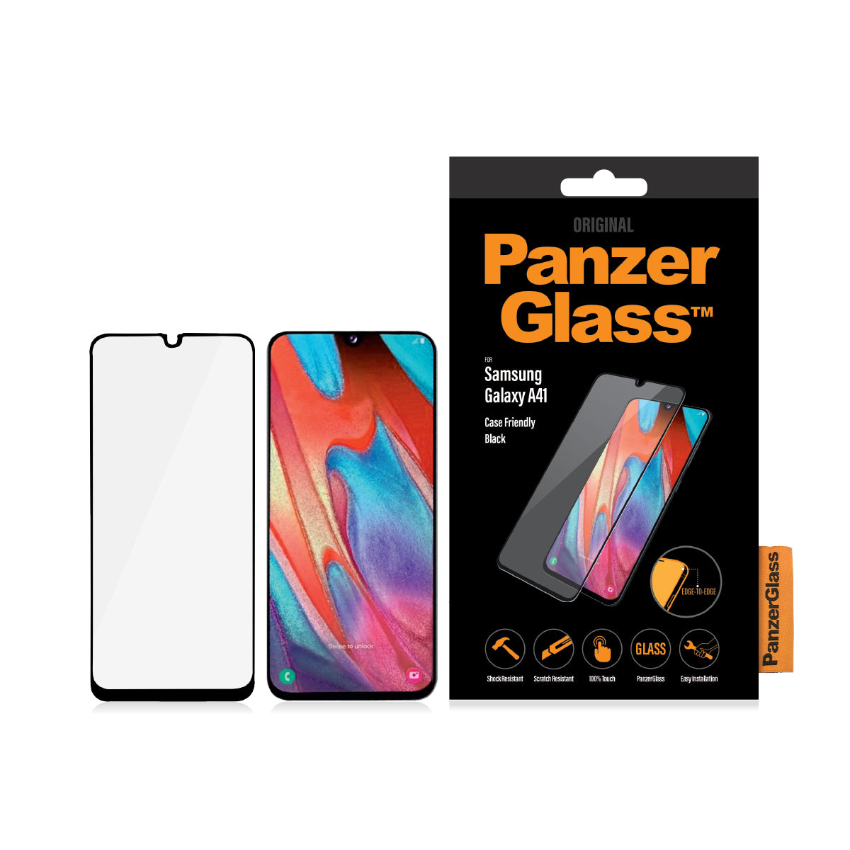 PanzerGlass Displayschutz (Panzerglas), Case Friendly – für Galaxy A41
